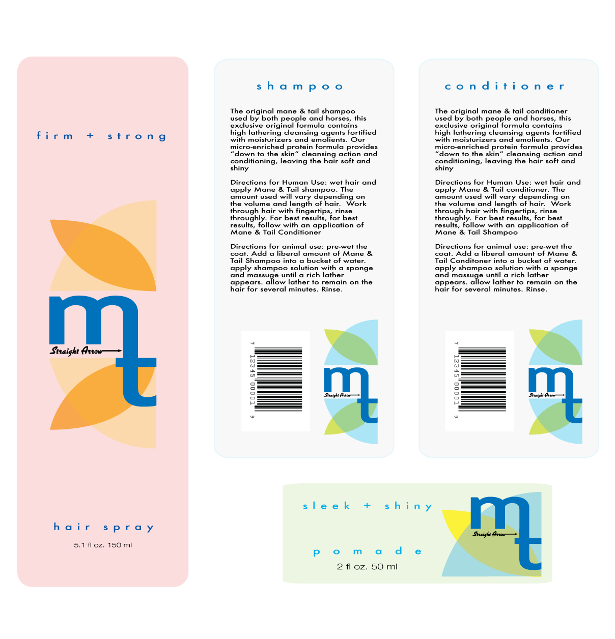 Client: Mane n' Tail (unofficially). Description: Concepted and redesigned the container packaging for 'Mane n' Tail' by Straight Arrow.
