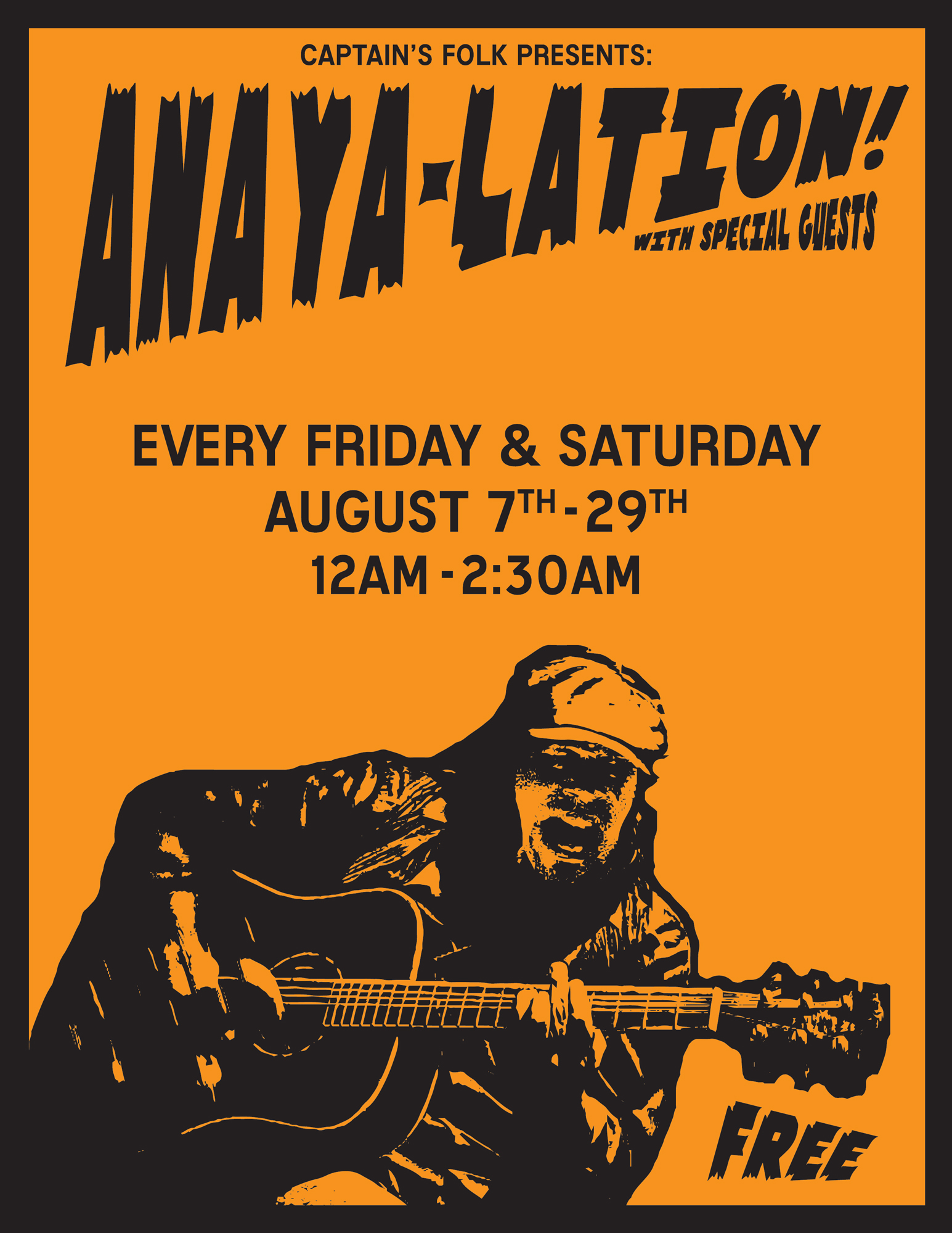 Client: John Anaya, solo musician based in Scotland, UK and formerly San Francisco, CA. Description: Poster designed for the internationally touring musician, John Anaya.
