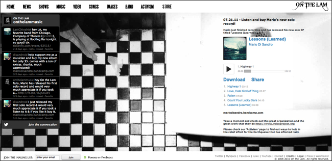 Client: On The Lam, band out of Chicago, IL. Description: Designed and concepted the website for this Chicago rock band.